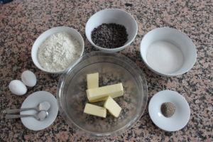 les ingrédients de la recette de cookies